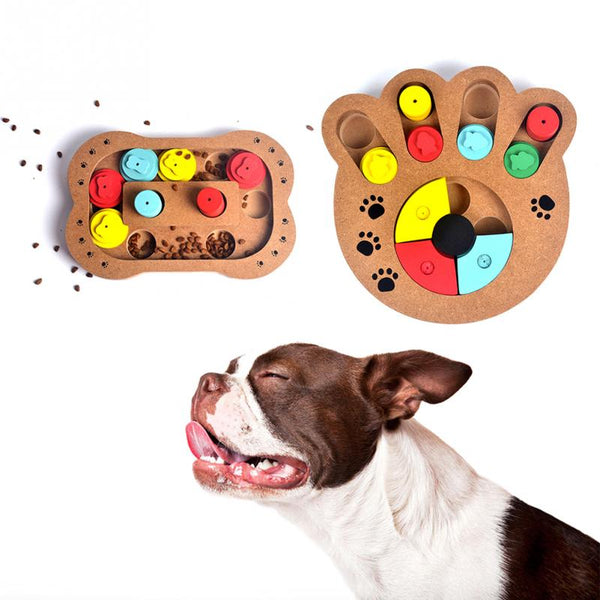 Interactive Wooden Dog Toy