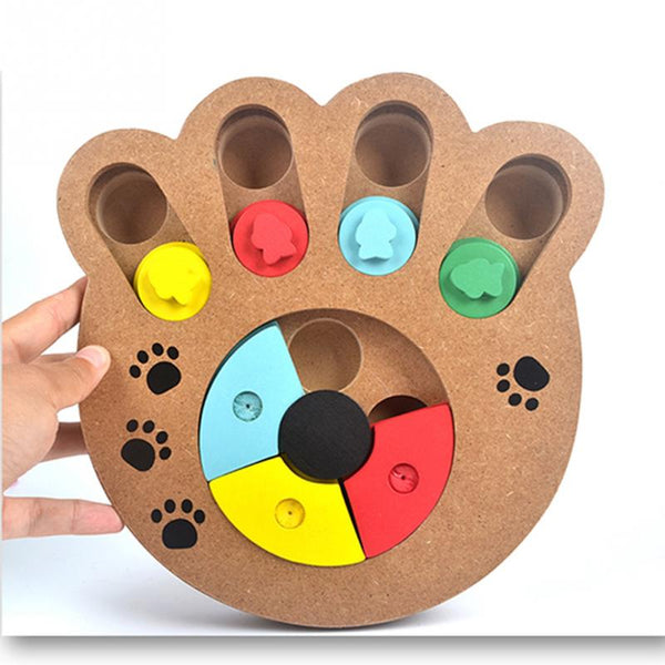 Interactive Wooden Dog Toy