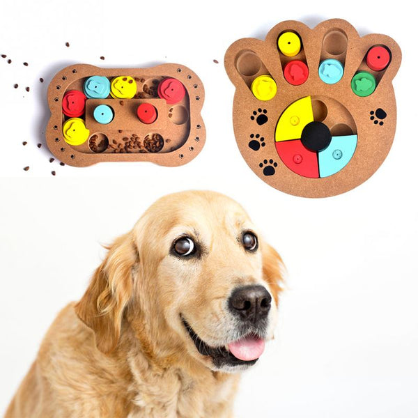 Interactive Wooden Dog Toy