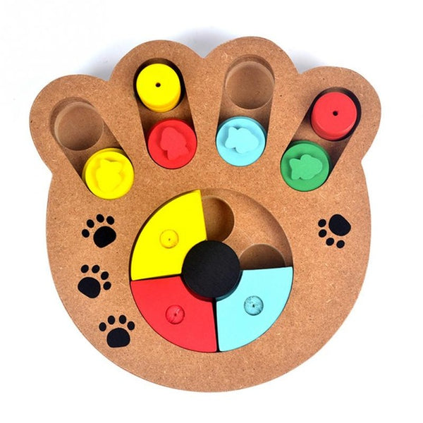 Interactive Wooden Dog Toy